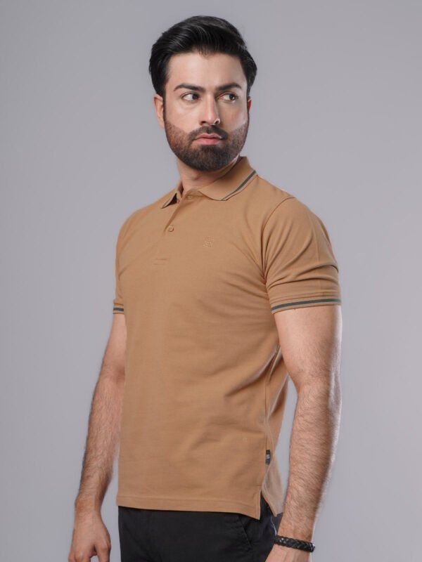 Mustard Classic Half Sleeves Cotton Polo T-Shirt (POLO-490)