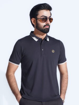 Navy Blue Nylon Spandex Polo (POLO-911)