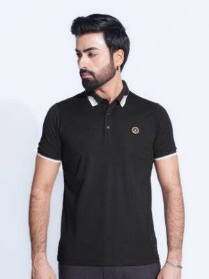 Black Spandex Polo T-Shirt (POLO-913)