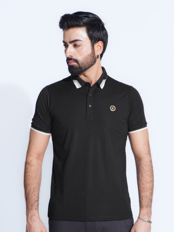 Black Spandex Polo T-Shirt (POLO-913)