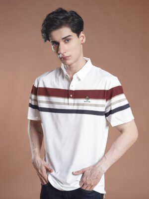 White Spandex Polo T-Shirt (POLO-985)