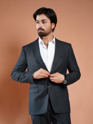 Green Self Tailored Fit Two Piece Suit (SF-085)