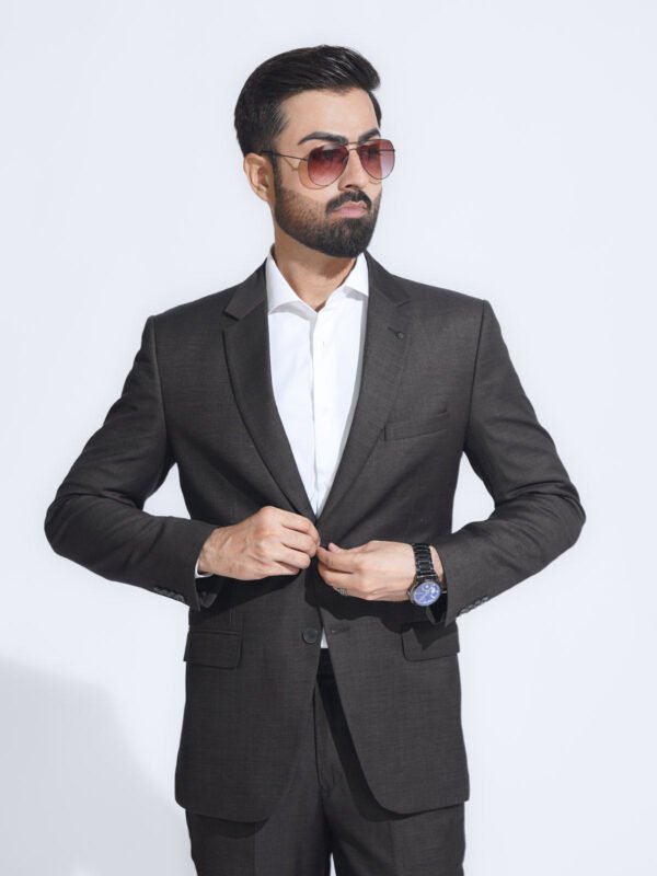 Brown Self Two Piece Suit (SF-100)