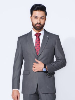 Grey Self Two Piece Suit (SF-103)