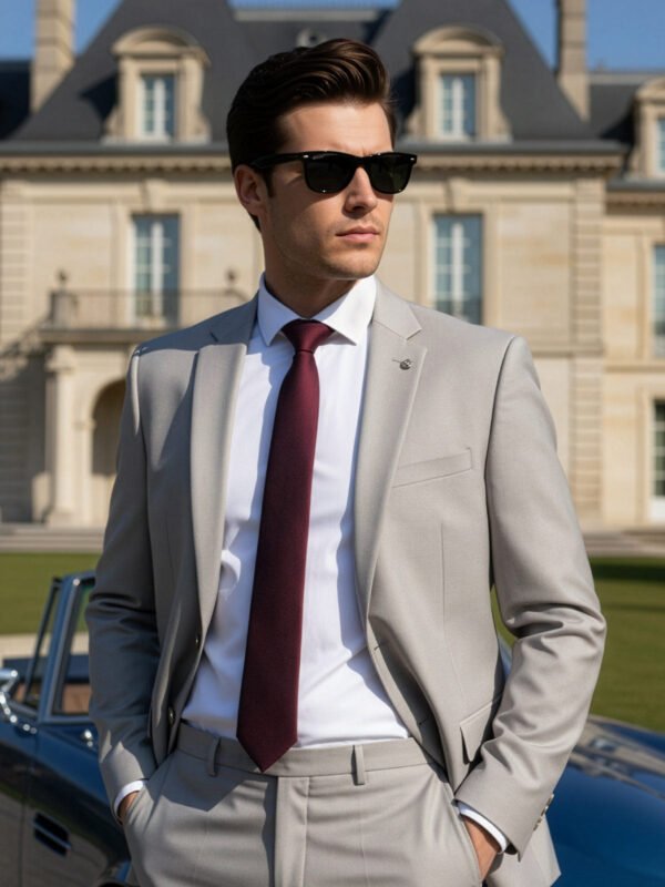 Beige Plain Two Piece Suit (SF-115)