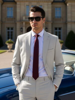 Ash Green Self Two Piece Suit (SF-119)