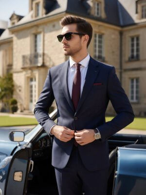 Navy Self Imported Two Piece Suit (SF-122)