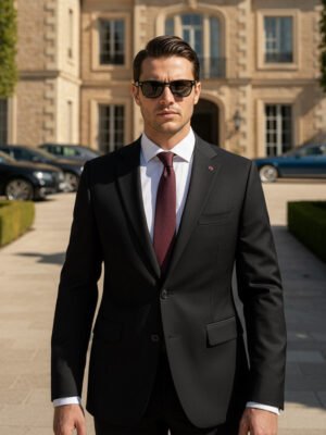 Black Plain Two Piece Suit (SF-126)