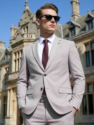 Stone Plain Two Piece Suit (SF-129)