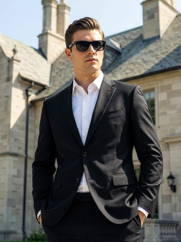Black Plain Two Piece Suit (SF-131)