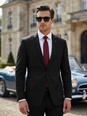 Black Self Two Piece Suit (SF-138)