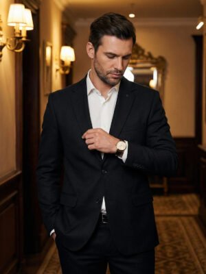 Black Self Two Piece Suit (SF-146)