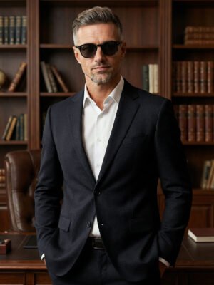 Black Self Imported Two Piece Suit (SF-147)