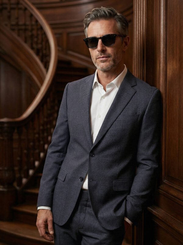 Dark Grey Self Imported Two Piece Suit (SF-150)