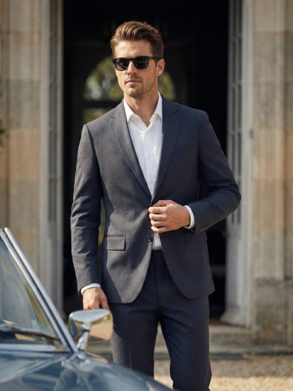 Grey Self Imported Two Piece Suit (SF-153)