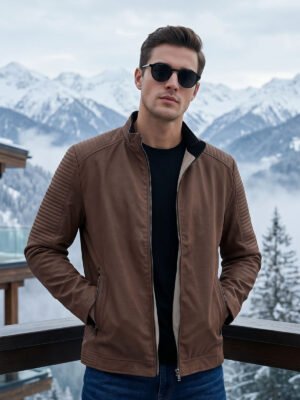 Brown Imported Full Sleeves Suede Jacket (SJ-021)