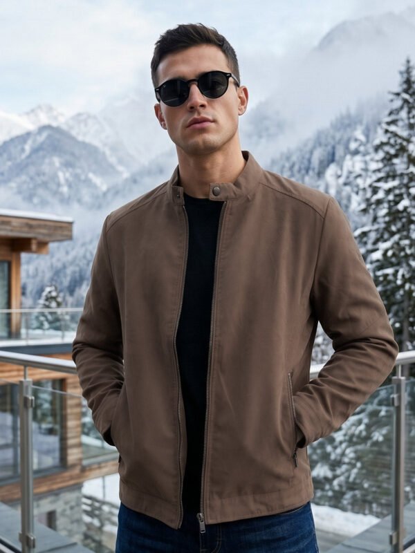 Brown Imported Full Sleeves Suede Jacket (SJ-023)
