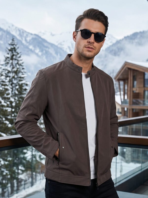 Dark Brown Imported Full Sleeves Suede Jacket (SJ-029)