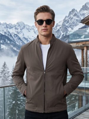 Dark Brown Imported Full Sleeves Suede Jacket (SJ-034)