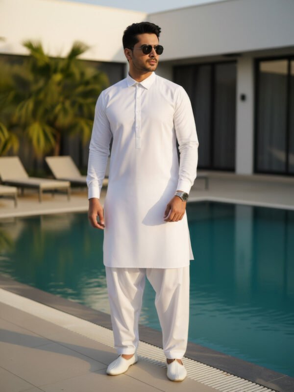 White Plain Exclusive Range Designer Shalwar Kameez (SK-607)