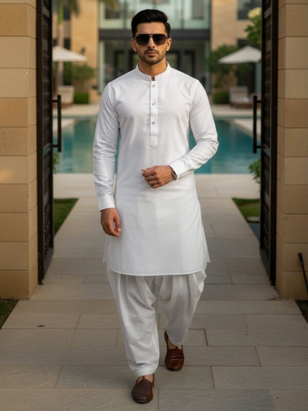 Off White Designer Kurta Shalwar (SK-621)