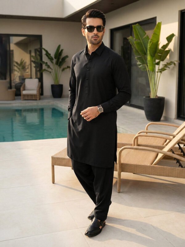 Black Designer Shalwar Kameez (SK-627)