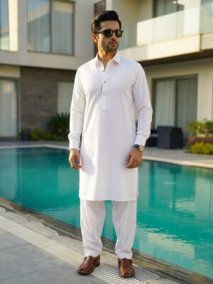White Designer Shalwar Kameez (SK-628)
