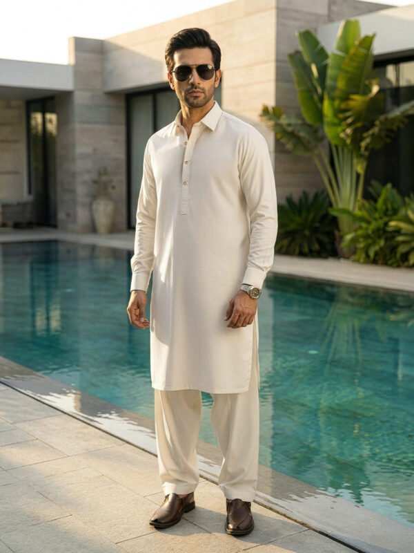 Off White Designer Shalwar Kameez (SK-629)