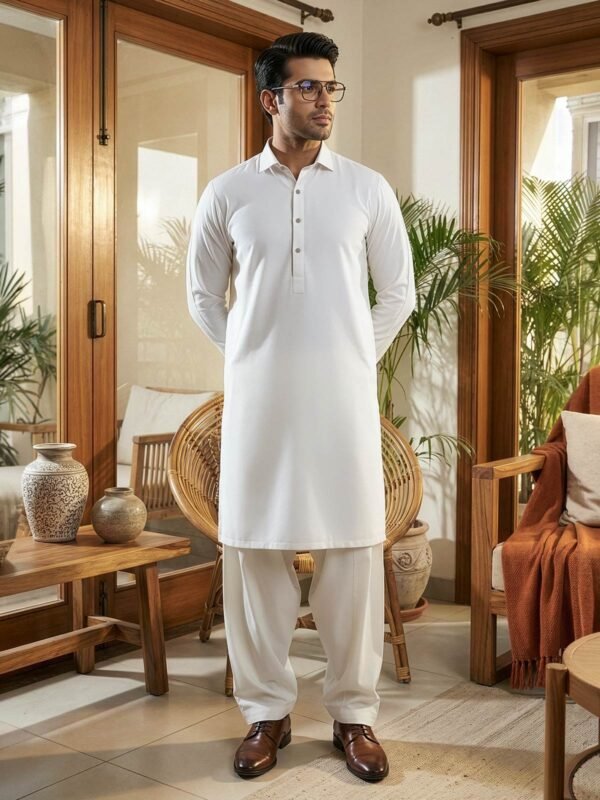 Off White Designer Shalwar Kameez (SK-630)