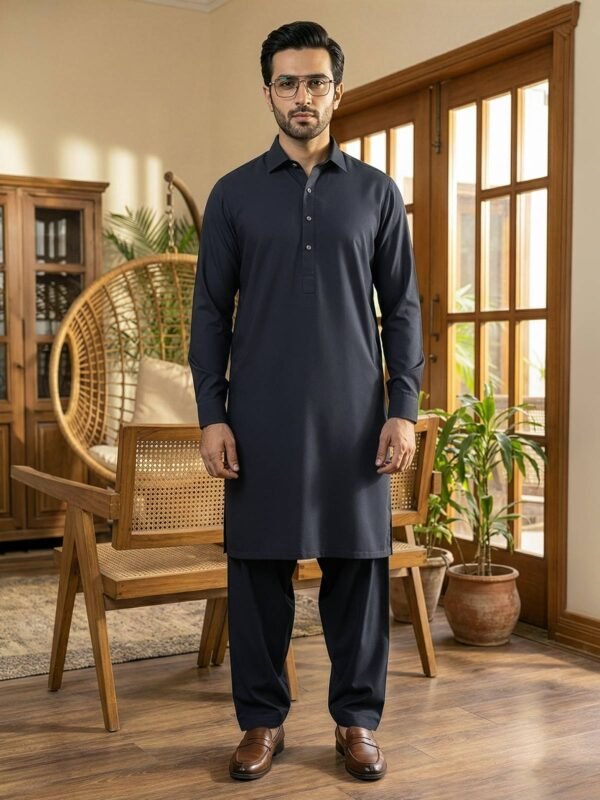 Charcoal Designer Shalwar Kameez (SK-632)