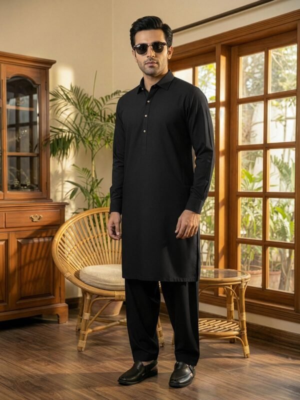 Black Designer Shalwar Kameez (SK-635)
