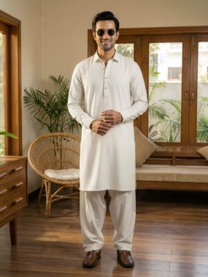 Off White Designer Shalwar Kameez (SK-639)
