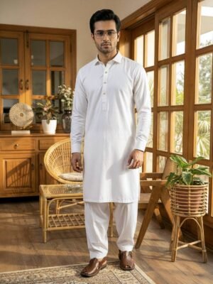 Off White Designer Shalwar Kameez (SK-641)