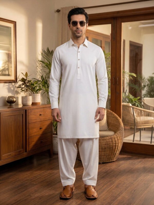Off White Designer Shalwar Kameez (SK-656)