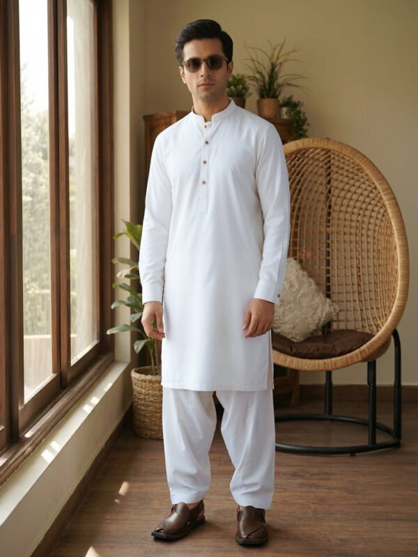 White Designer Kurta Shalwar (SK-660)