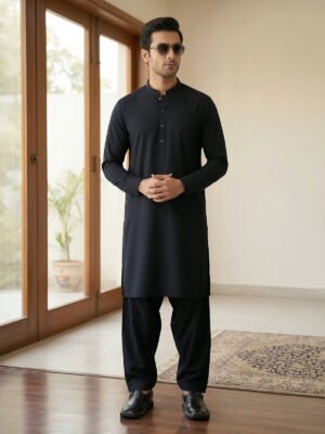 Black Designer Kurta Shalwar (SK-666)