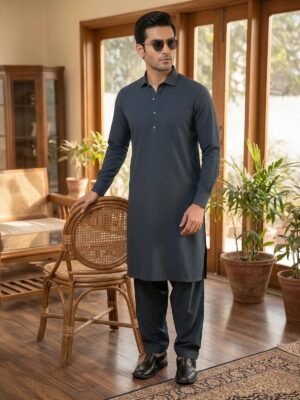 Dark Green Designer Kurta Shalwar (SK-667)