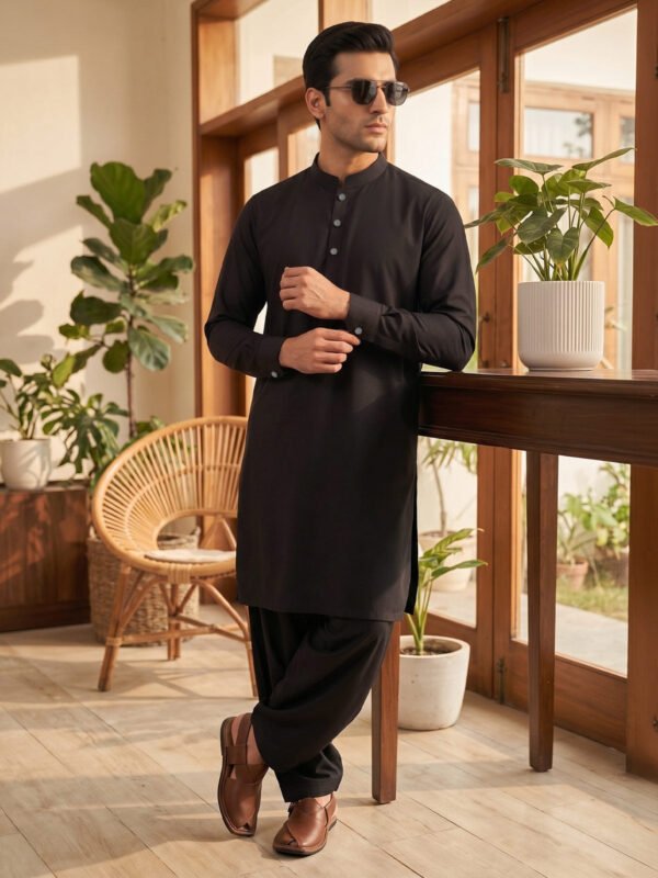 Dark Brown Designer Kurta Shalwar (SK-681)