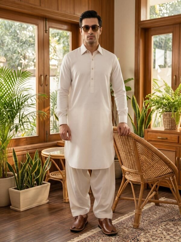 Off White Designer Shalwar Kameez (SK-685)