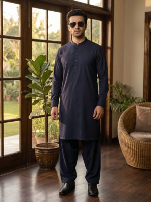 Blue Designer Kurta Shalwar (SK-706)