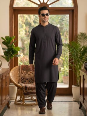 Brown Designer Kurta Shalwar (SK-712)