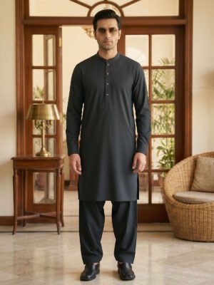 Dark Green Designer Kurta Shalwar (SK-688)
