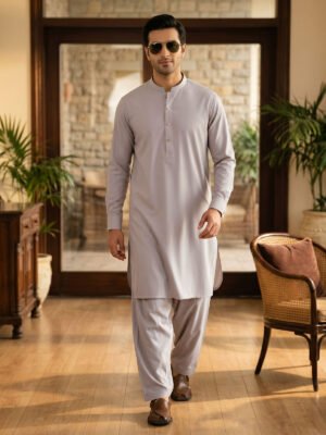 Fawn Designer Kurta Shalwar (SK-692)