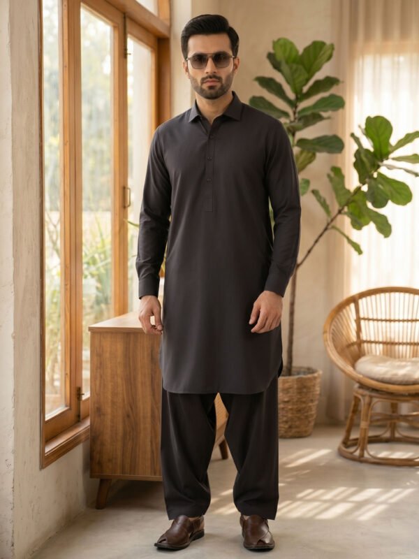 Brown Designer Kurta Shalwar (SK-694)