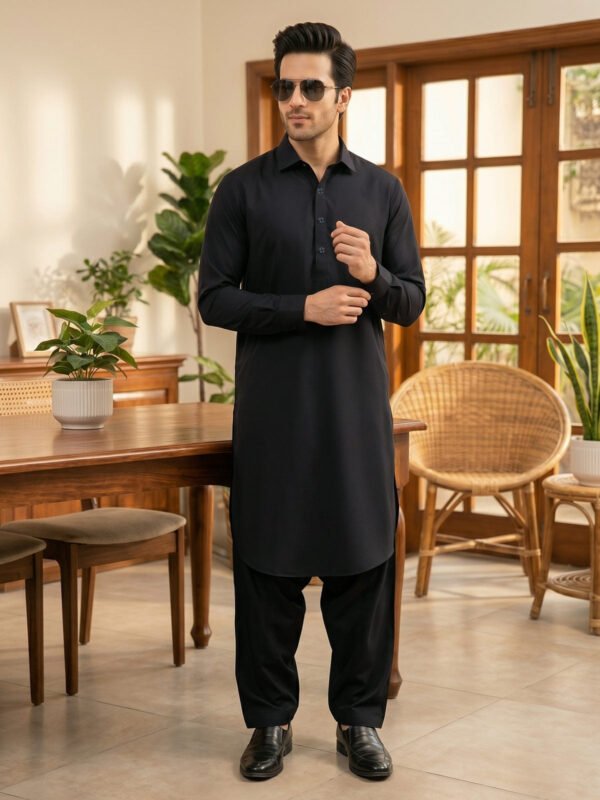Black Designer Kurta Shalwar (SK-696)