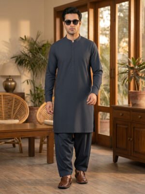 Grey Designer Kurta Shalwar (SK-697)