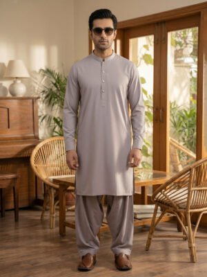Fawn Designer Kurta Shalwar (SK-711)