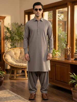 Light Brown Designer Shalwar Kameez (SK-700)