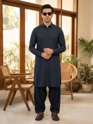 Chatrcoal Designer Shalwar Kameez (SK-703)