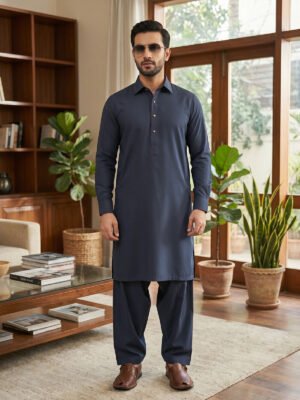 Grey Designer Shalwar Kameez (SK-705)